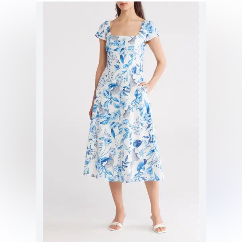 MOTHERS Day Sale! Aves  Les Filles 🔥FORAGE Blue and White Floral Dress